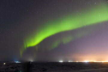 Northern Lights in Iceland Outside Rekjavik