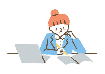 やる気が出ない女性会社員_色