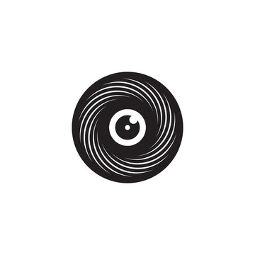 black spiral eye logo design