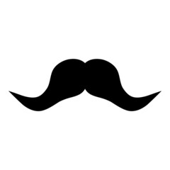 Obraz premium Mustache Fashion Flat Icon Isolated On White Background