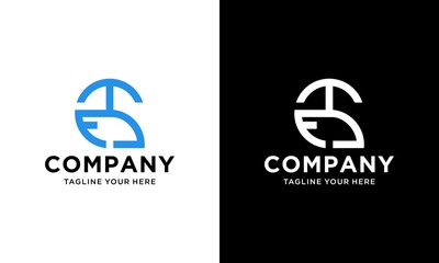 Monogram / Initial GTF, logo design inspiration. on a black and white background.