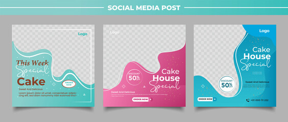 special cake banner for social media template post	