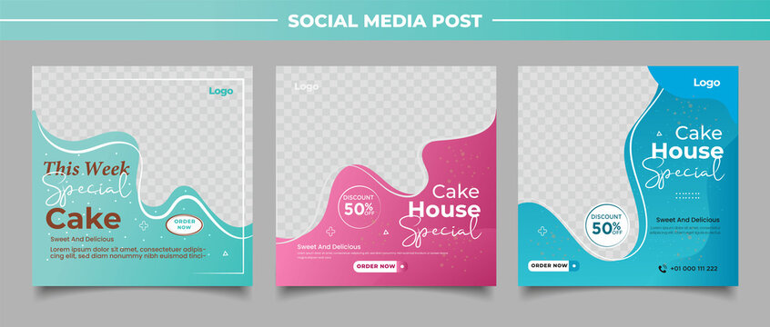 Special Cake Banner For Social Media Template Post	