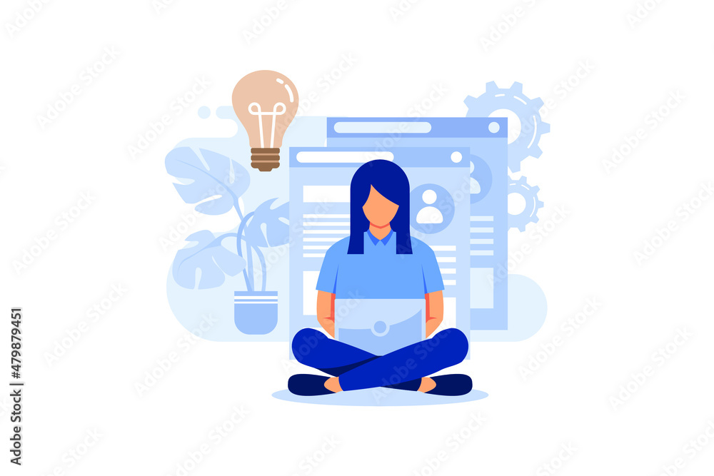 Poster designer freelancer conducts site analytics. and makes a creative design project by developing a con