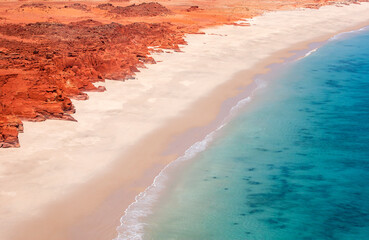 A section of the incredible West Kimberley coastline at Cape Leveque in Western Australia in...
