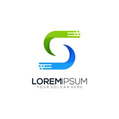Modern Colorful Gradient logo letter S technology