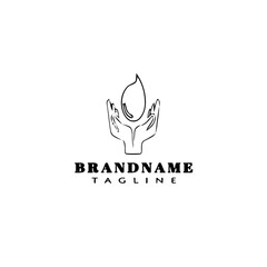 hand and water logo cartoon icon black isolated vector illustration