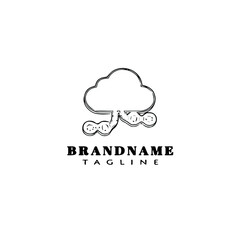 Obraz premium server logo cartoon icon design template black vector illustration
