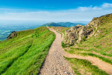 Malvern Hills,looking south from Worcestershire Beacon,England,UK.