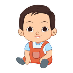 Adorable baby boy clipart vector design