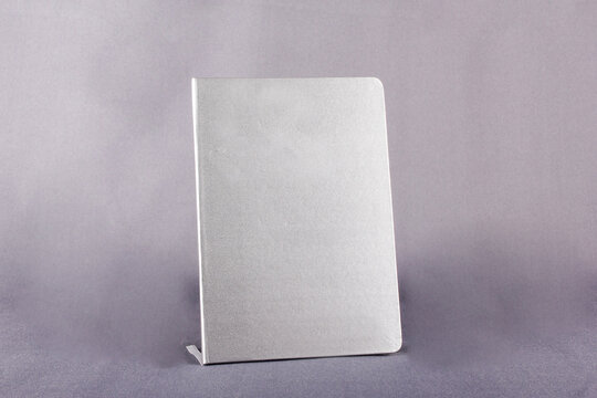 Silver book moleskin agenda in vertical position