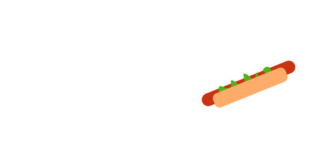Hot dog icon. Colored sign. Food logo. Unhealthy meal. Fast food symbol. Simple design. Vector illustration. Stock image. 