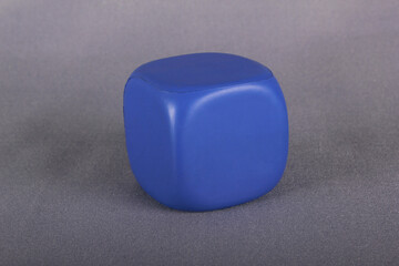 Isolated Blue  anti stress cube