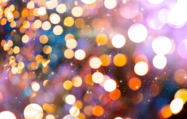 Obraz na płótnie Canvas Bokeh circle lights at night in party. Background for celebrating Christmas, Happy New Year, and Anniversary.