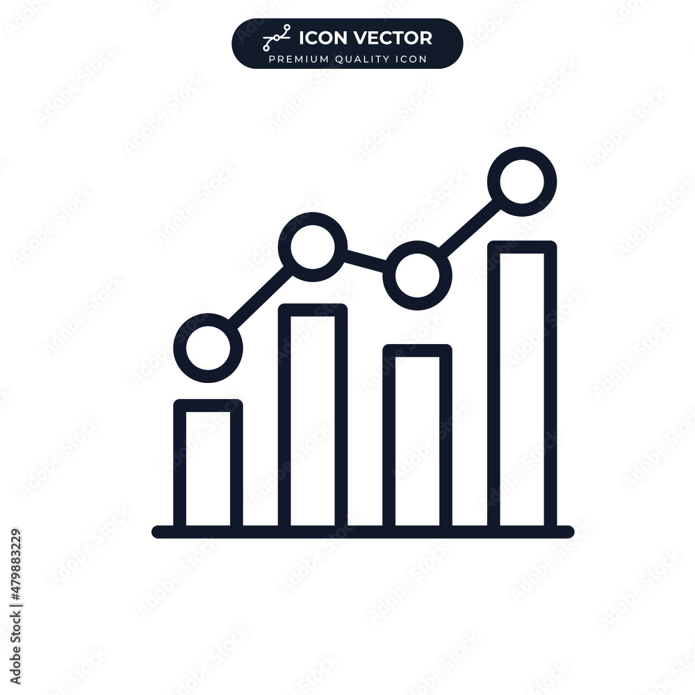 Poster analytics graph icon symbol template for graphic and web design collection logo vector illustration