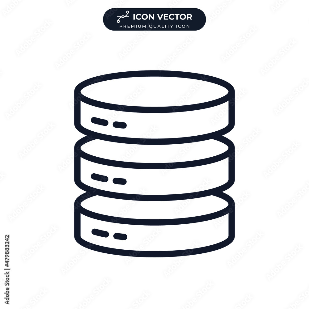 Poster database icon symbol template for graphic and web design collection logo vector illustration