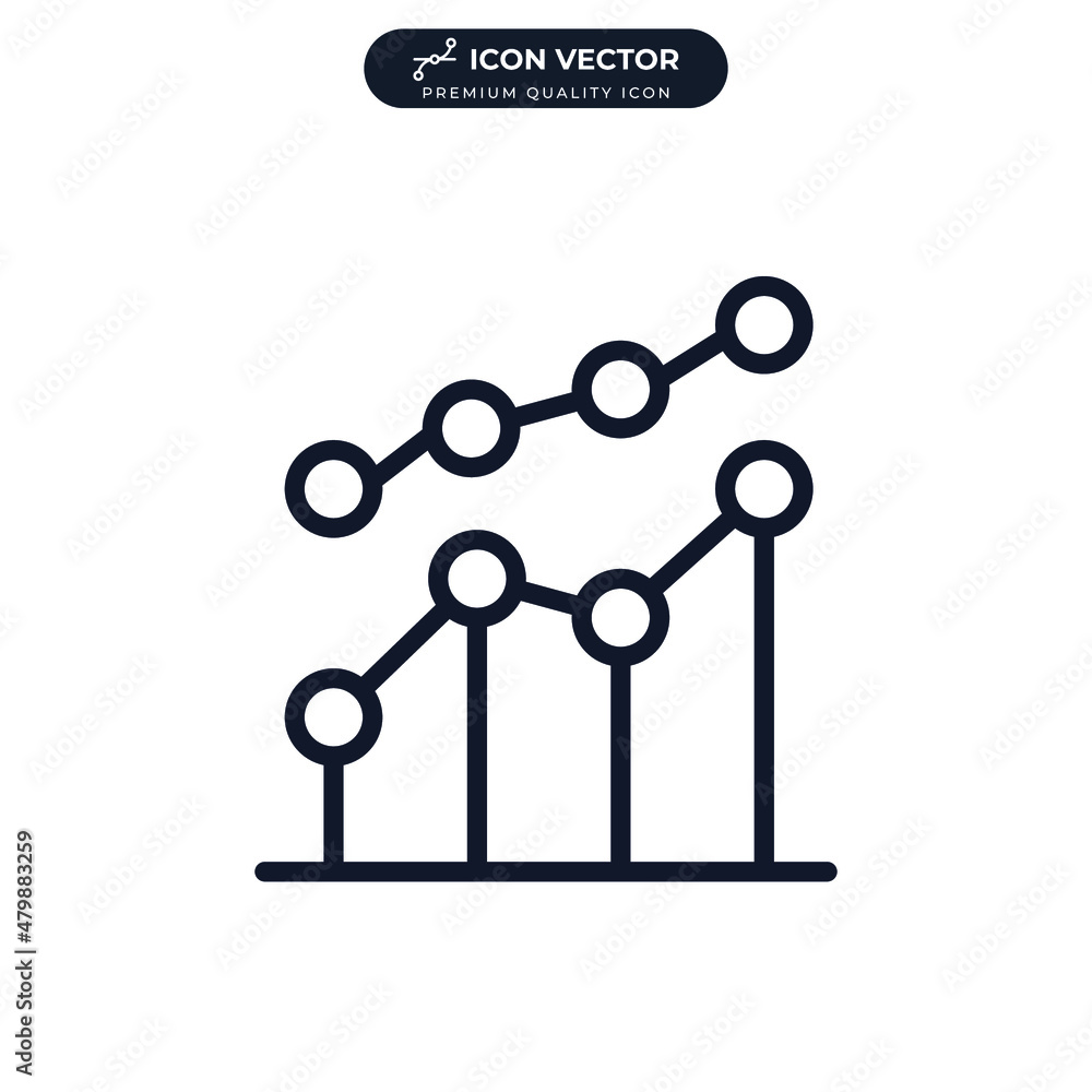 Poster analytics graph icon symbol template for graphic and web design collection logo vector illustration
