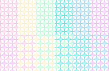 Geometric colorful seamless patterns with thin lines