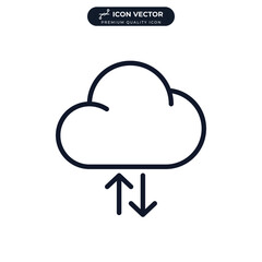 Cloud tech icon symbol template for graphic and web design collection logo vector illustration