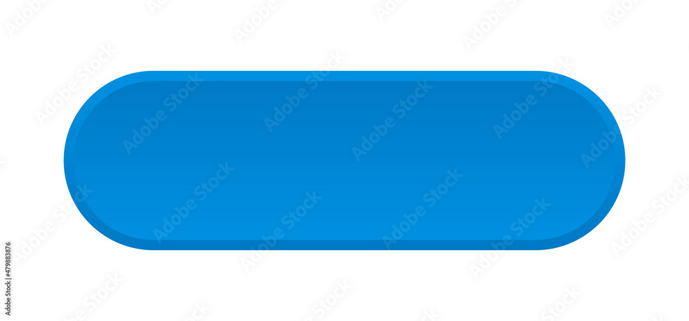 Poster empty button. blue blank square, push button