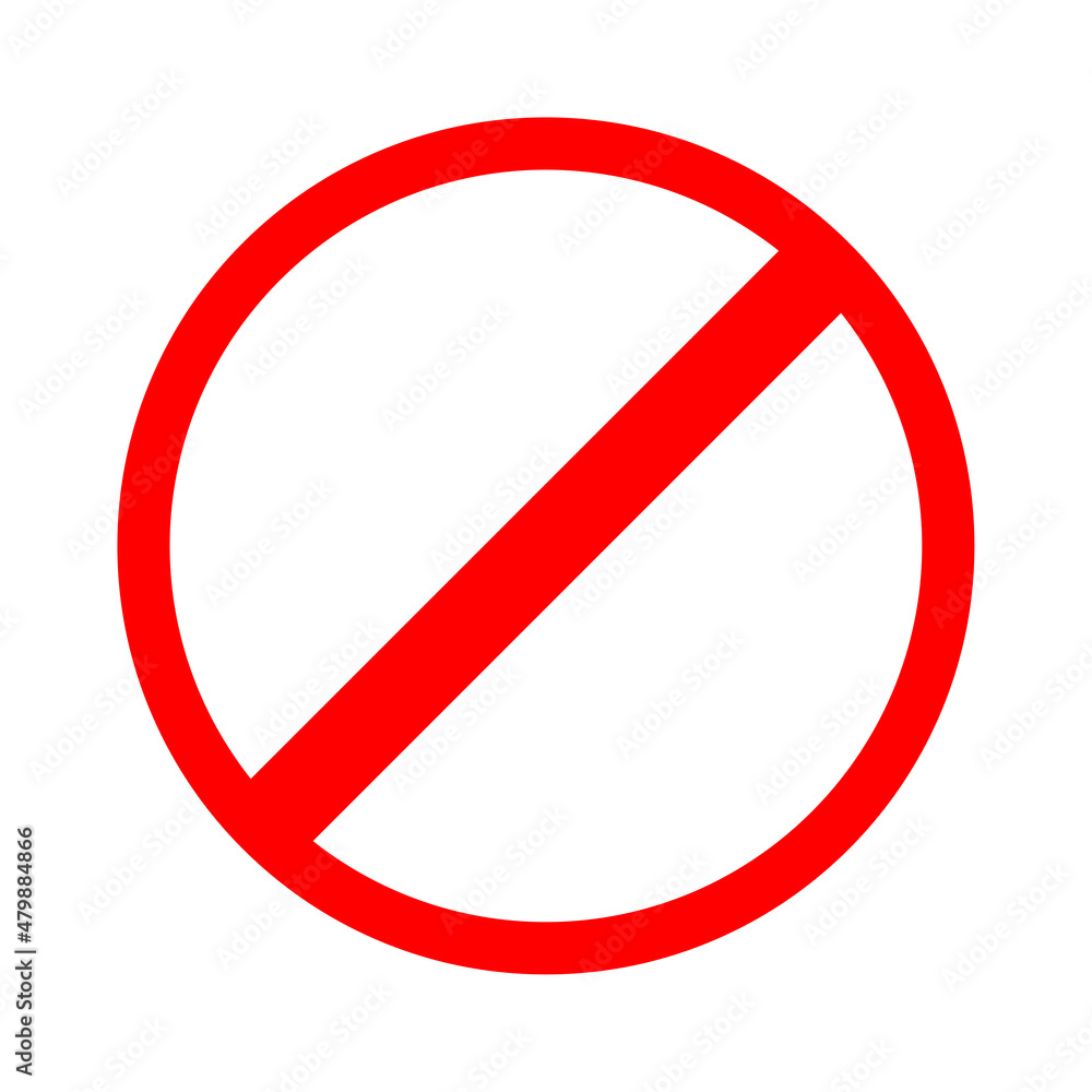 Poster no sign. stop icon. red slash circle. road traffic element. information emblem. vector illustration.