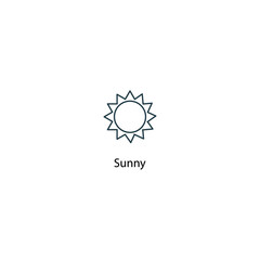 Sunny icon thin line stock illustration. Weather forecast line icon, isolated on white background, weather stroked symbol. 