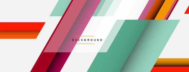 Vector background. Abstract overlapping color lines design with shadow effects. Illustration for wallpaper banner background or landing page