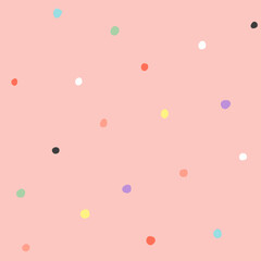 Seamless pattern swatch with colorful polka dot. Great for fabric, textile, wallpaper and wrapping.