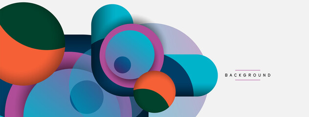 Fototapeta premium Creative geometric wallpaper. Minimal abstract background. Circles composition vector illustration for wallpaper banner background or landing page