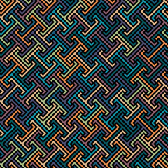 continuous diagonal meander. greek fret repeated motif. vector seamless pattern. geometric shapes. color repetitive background. fabric swatch. wrapping paper. modern stylish texture. textile template