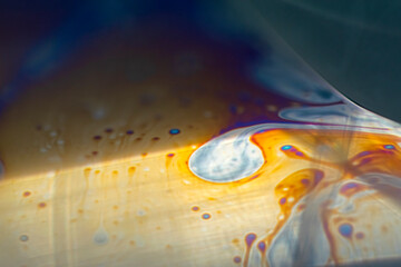 Macro details of soap bubbles, intense coloring and artistic details.
