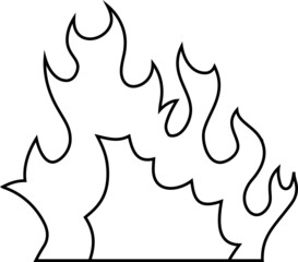 燃える炎のイラスト 火事 炎上