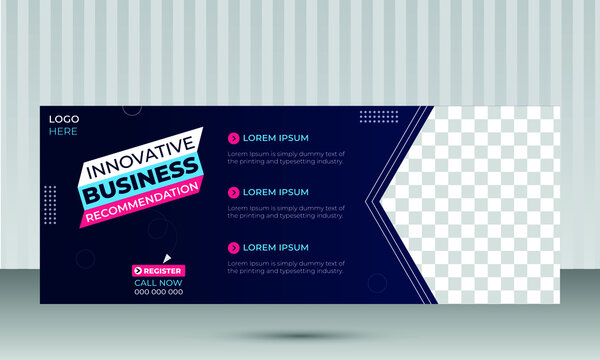 Modern Facebook Cover Design Template for Corporate Business Marketing with Blue Gradient Color and Shapes