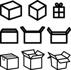 段ボール箱のアイコンセット
