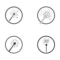 Wand Magic hat Creative icon vector design template