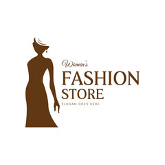 Women's fashion store logo design. vector illustration