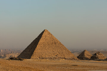 Fototapeta na wymiar A perfect pyramid in Giza Pyramid Complex, Egypt