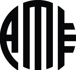 Title: Title: Title: Title: Title: Title: Title: Title: AME Letter logo design with a circular shape vector in illustration.