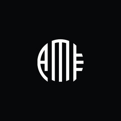 Title: Title: Title: Title: Title: Title: Title: Title: AME Letter logo design with a circular shape vector in illustration.