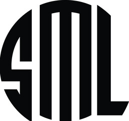 Title: Title: Title: Title: Title: Title: Title: SML Letter logo design with a circular shape vector in illustration.
