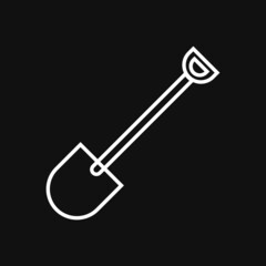 shovel icon on grey background