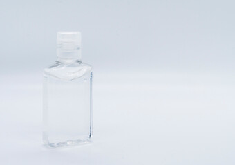 Clear hand sanitizer jel isolated on a white background.