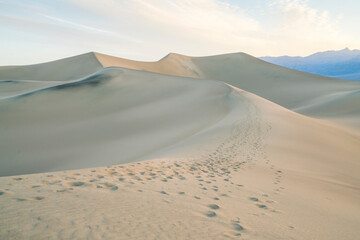 beautiful landscape  of  Mesquite Flat Sand Dunes. Death Valley National Park, California, USA.
