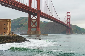 Crédence de cuisine en verre imprimé Plage de Baker, San Francisco The Golden Gate bridge, seen at sunrise, San Francisco, California.