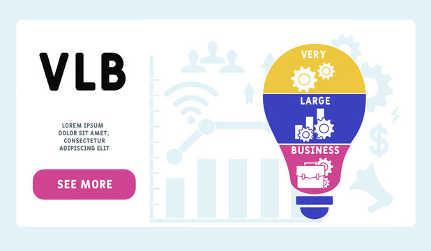 VLB - Very Large Business acronym. business concept background.  vector illustration concept with keywords and icons. lettering illustration with icons for web banner, flyer, landing pag
