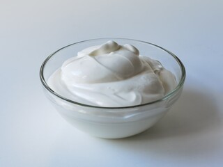 blueberries yougurt in a bowl isolateted healthy food