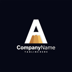 pencil letter a logo design template