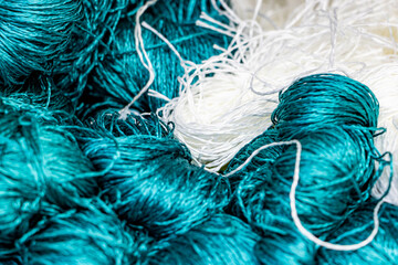 Silk threads for weaving Persian carpets