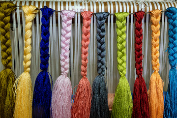 Silk threads for weaving Persian carpets