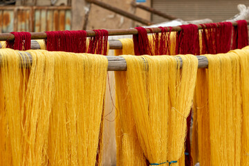 Dyeing silks for Persian carpets